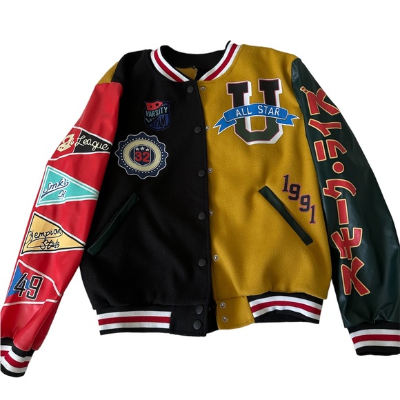 Letterman graphic leather jacket - Picture 1 of 3